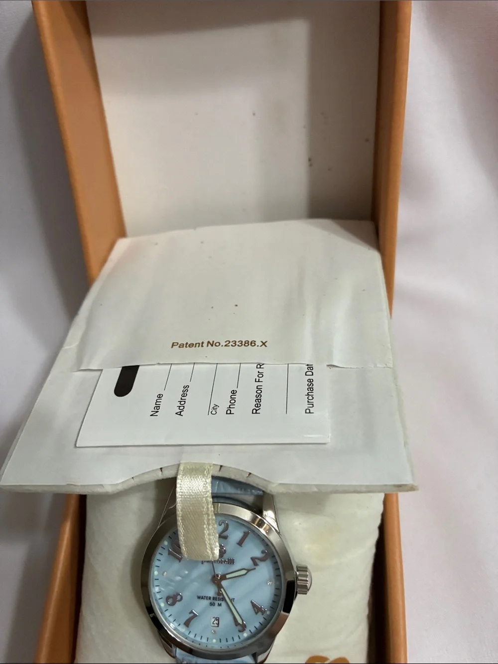 Pastorelli Light Blue Women's Leather Strap Watch